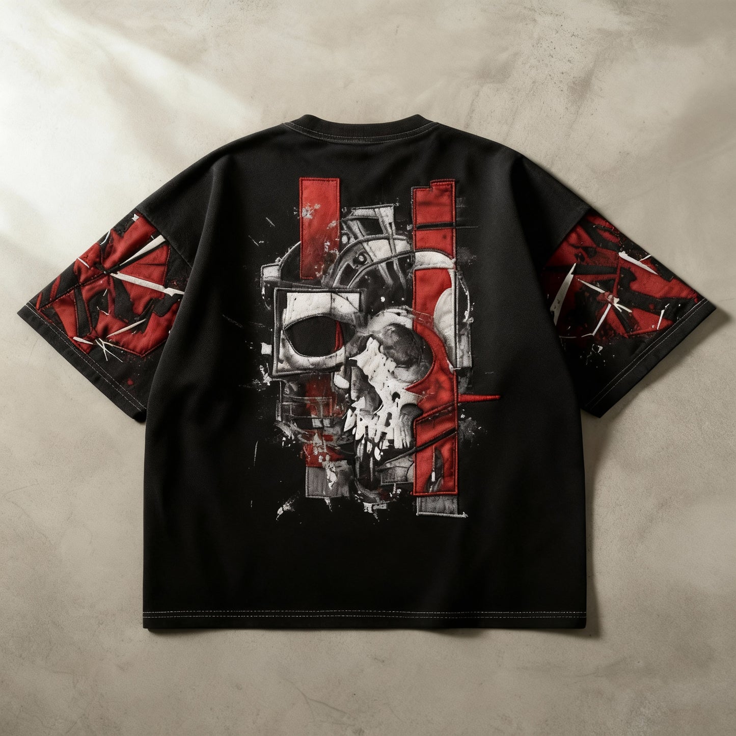 R.E.D - Heavyweight T-shirt : Mixed Media Applique