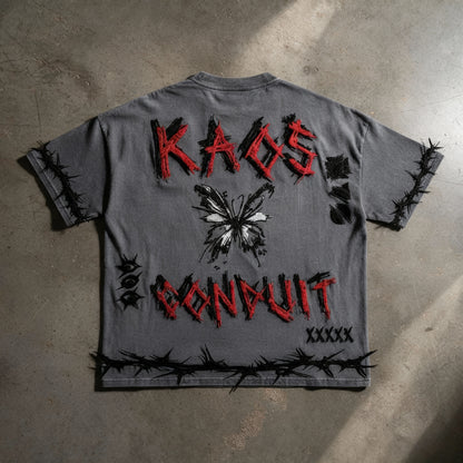 KAOS Conduit - Heavyweight T-Shirt : Applique Embroidery