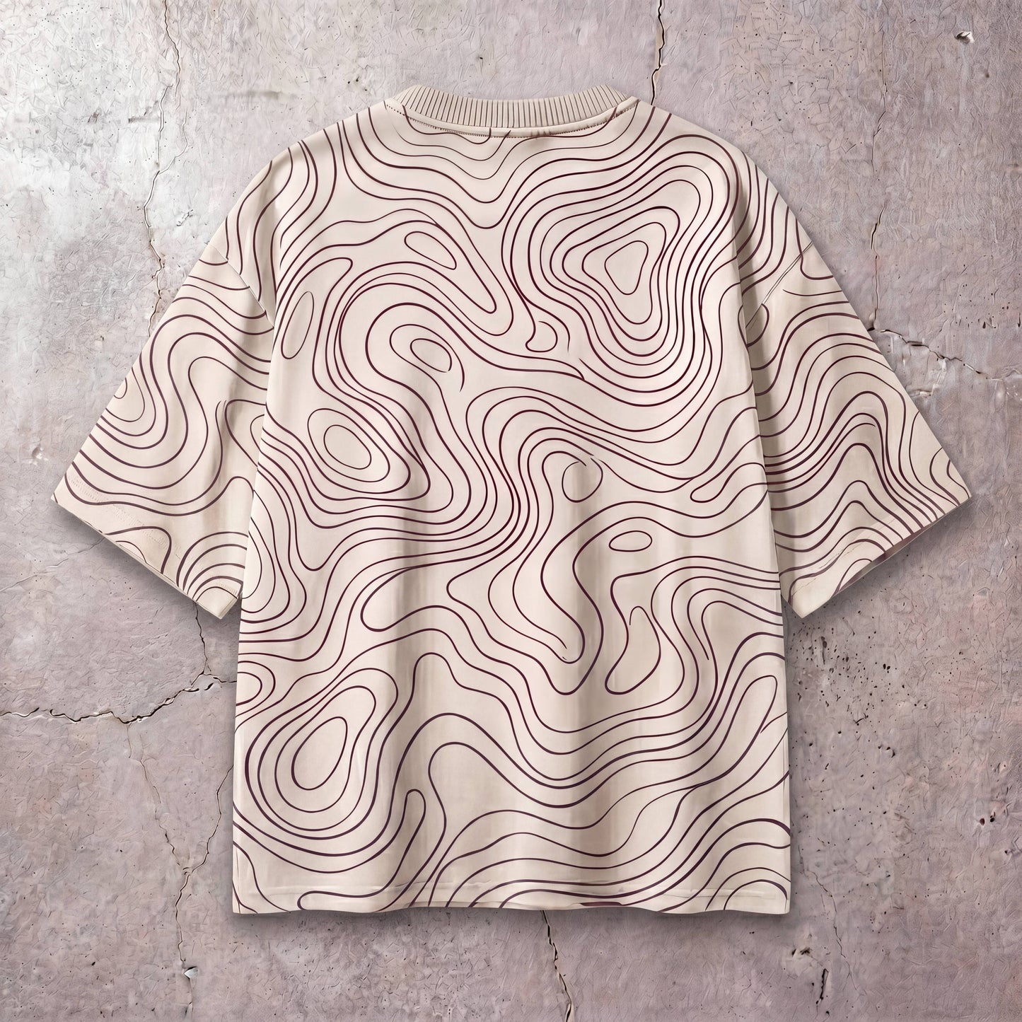 Boxy Graphic T-Shirt: Topographic Design