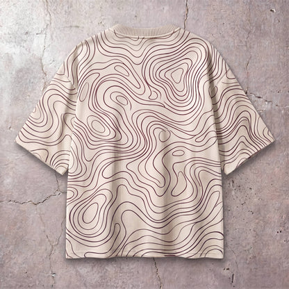 Boxy Graphic T-Shirt: Topographic Design