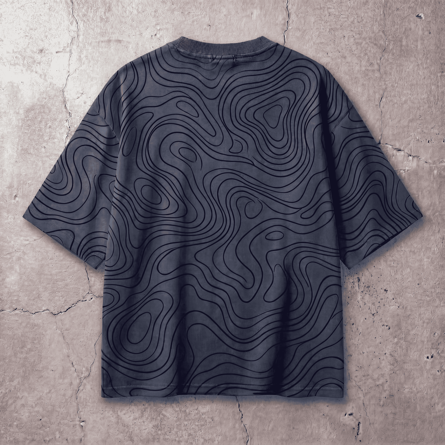 Boxy Graphic T-Shirt: Topographic Design