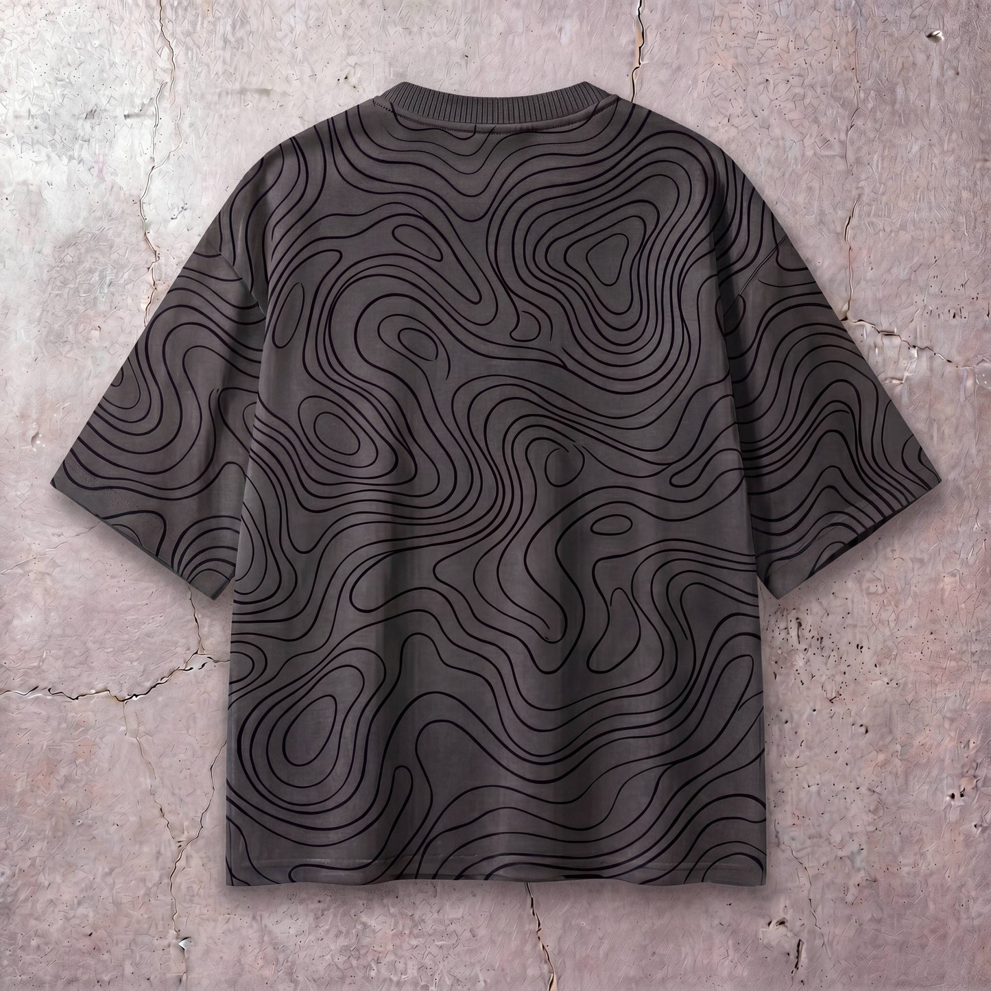 Boxy Graphic T-Shirt: Topographic Design