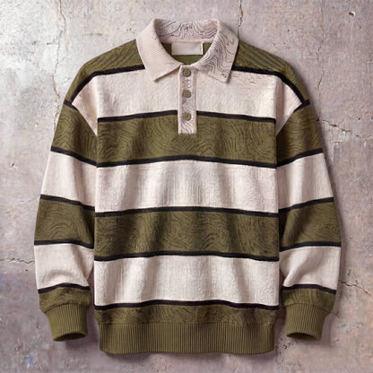 Persona Long Sleeve Polo : Topographic Design