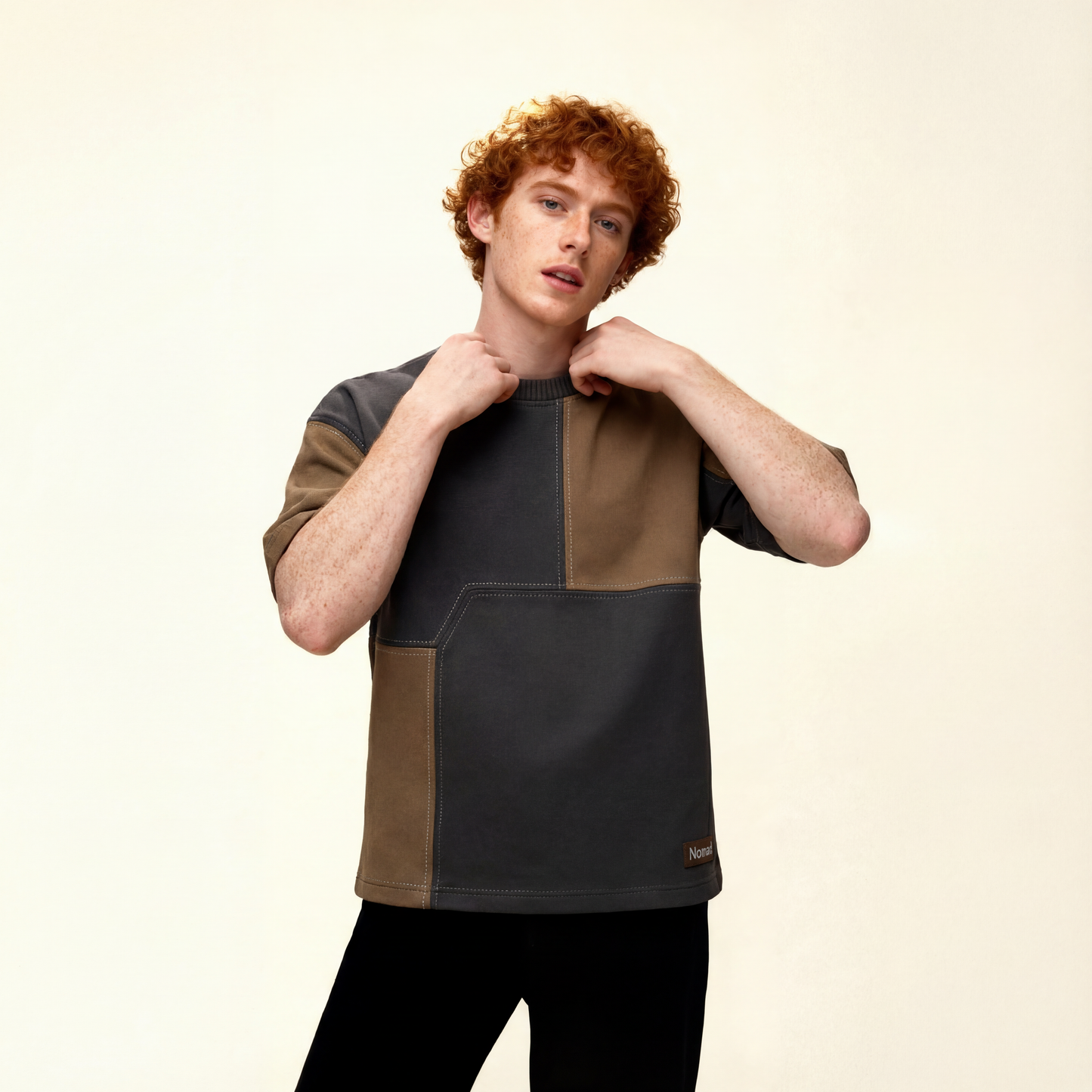 Nomad – Heavy T-Shirt : Two-Tone Patchwork